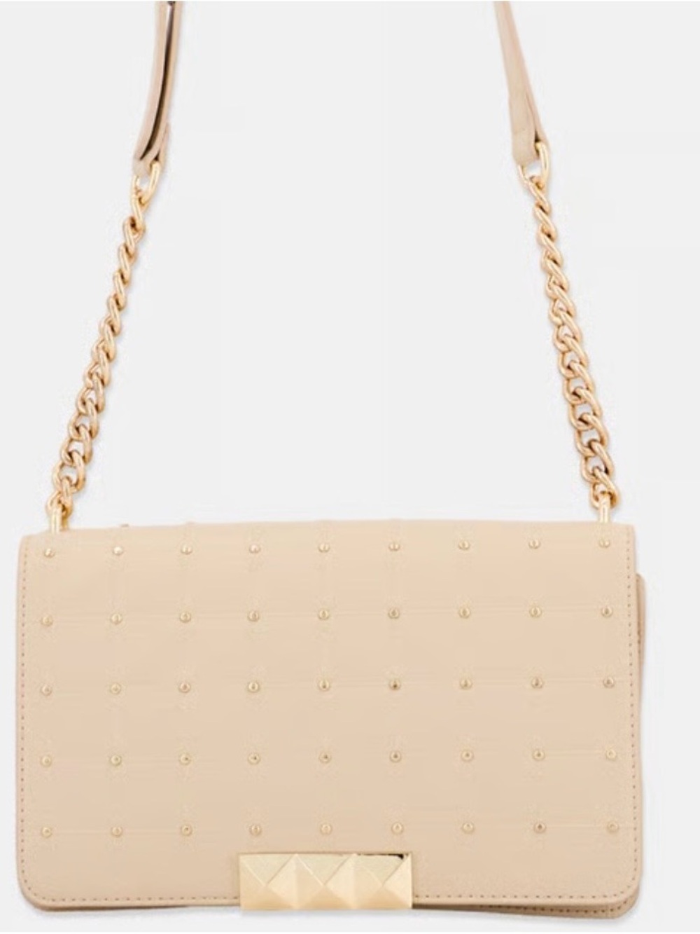 Rebecca Minkoff NWT Leather Chain Crossbody Bag Cream Gold